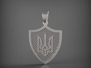 Pendant coat of arms of Ukraine 3D Model