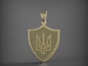 Pendant coat of arms of Ukraine 3D Model
