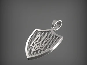 Pendant coat of arms of Ukraine 3D Model