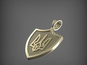 Pendant coat of arms of Ukraine 3D Model