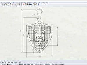 Pendant coat of arms of Ukraine 3D Model