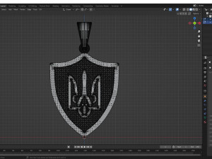 Pendant coat of arms of Ukraine 3D Модель