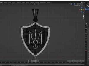 Pendant coat of arms of Ukraine 3D Model