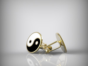 Yin and Yang cufflinks 3D Model