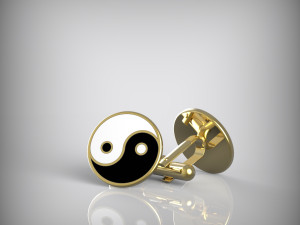Yin and Yang cufflinks 3D Model
