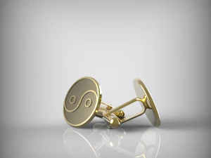 Yin and Yang cufflinks 3D Model