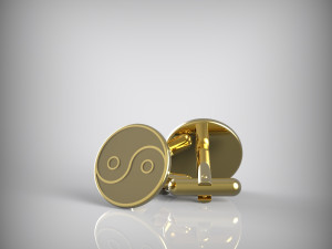 Yin and Yang cufflinks 3D Model