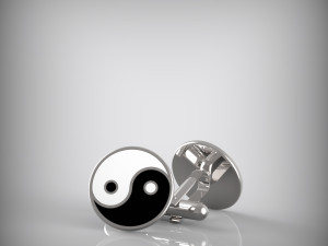 Yin and Yang cufflinks 3D Model