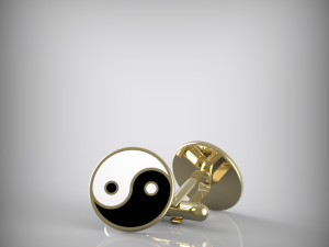 Yin and Yang cufflinks 3D Model