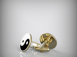 Yin and Yang cufflinks 3D Model