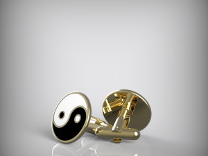 Yin and Yang cufflinks 3D Model