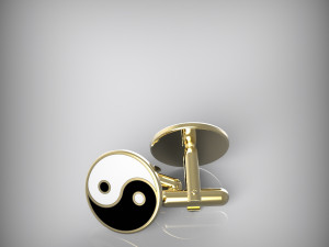 Yin and Yang cufflinks 3D Model