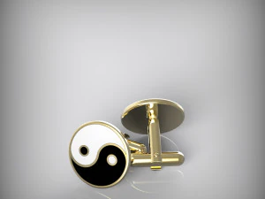 Yin and Yang cufflinks 3D Model