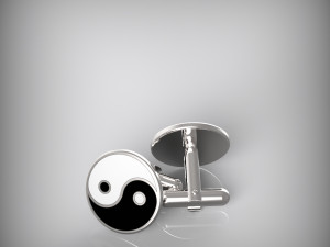 Yin and Yang cufflinks 3D Model