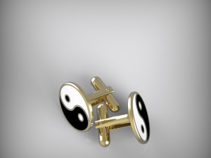 Yin and Yang cufflinks 3D Model