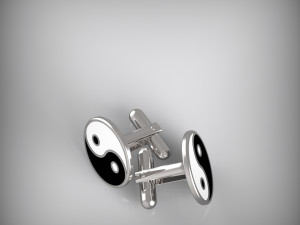 Yin and Yang cufflinks 3D Model