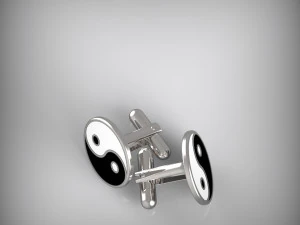 Yin and Yang cufflinks 3D Model