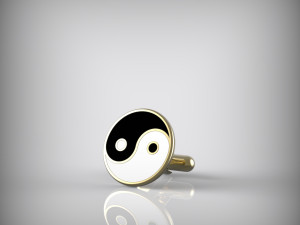 Yin and Yang cufflinks 3D Model