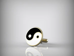 Yin and Yang cufflinks 3D Model