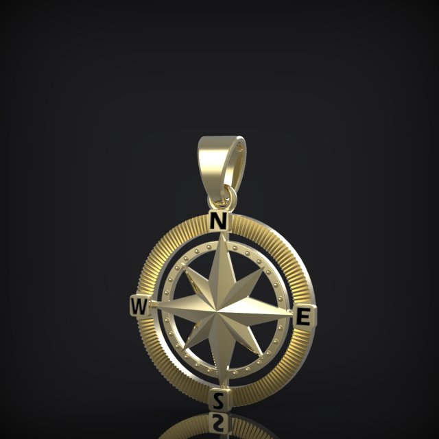 Wind Rose pendant 3D