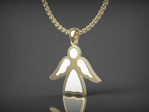 Pendant Angel with enamel 3D Model
