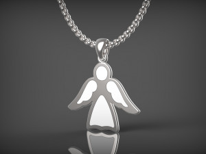 Pendant Angel with enamel 3D Model