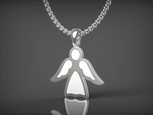 Pendant Angel with enamel 3D Model