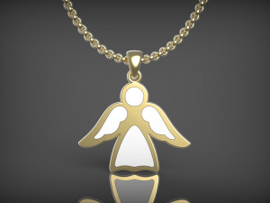 Pendant Angel with enamel 3D Model