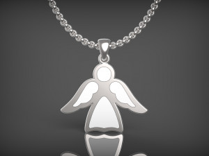 Pendant Angel with enamel 3D Model