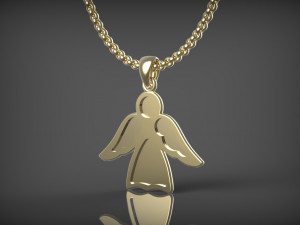 Pendant Angel with enamel 3D Model