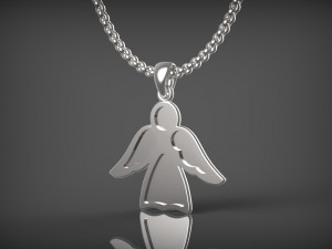 Pendant Angel with enamel 3D Model