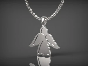 Pendant Angel with enamel 3D Model