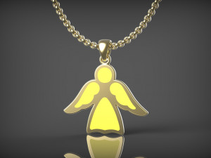 Pendant Angel with enamel 3D Model