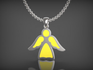 Pendant Angel with enamel 3D Model