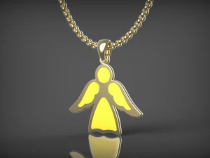 Pendant Angel with enamel 3D Model
