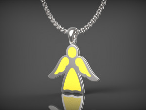 Pendant Angel with enamel 3D Model