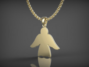 Pendant Angel with enamel 3D Model