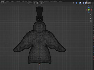 Pendant Angel with enamel 3D Model