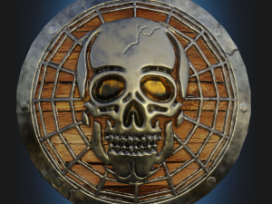 Stylized death shield PBR low-poly game ready 3D 模型