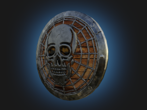 Stylized death shield PBR low-poly game ready 3D Model