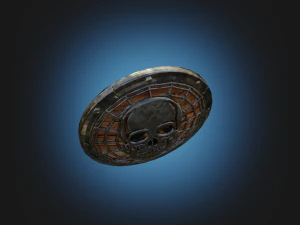 Stylized death shield PBR low-poly game ready 3D Model