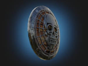 Stylized death shield PBR low-poly game ready 3D Model