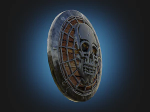 Stylized death shield PBR low-poly game ready 3D Model