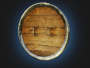 Stylized death shield PBR low-poly game ready 3D Model