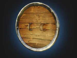 Stylized death shield PBR low-poly game ready 3D Model