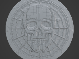 Stylized death shield PBR low-poly game ready 3D Model
