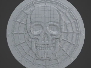 Stylized death shield PBR low-poly game ready 3D Model