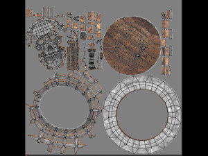 Stylized death shield PBR low-poly game ready 3D Model