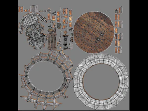 Stylized death shield PBR low-poly game ready 3D Model