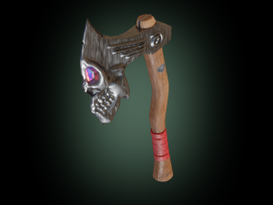 Stylized skull axe PBR low-poly game ready 3D 모델